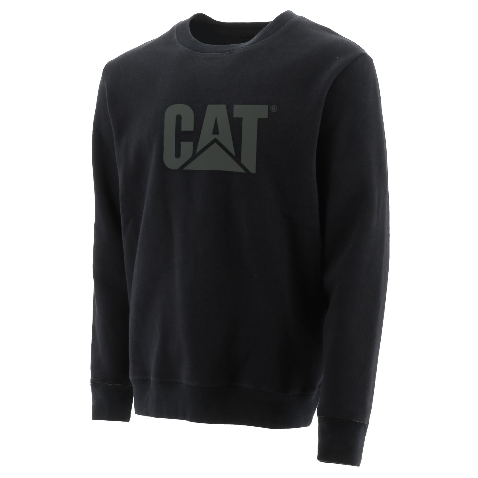 Caterpillar Trademark Logo Crewneck Philippines - Mens Sweatshirts - Black 40897MEXY